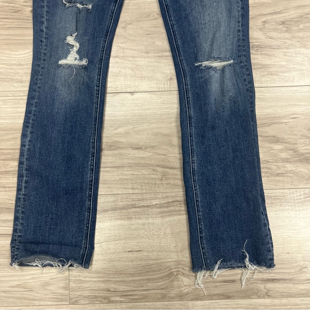 Mother The Mid Rise Dazzler Ankle Fray Jeans in Weekend Warrior Size 24 - Picture 6 of 16